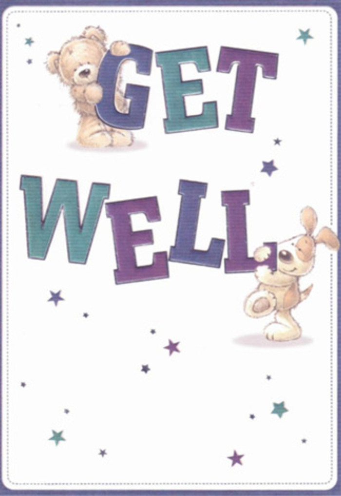 Offering gentle encouragement with every detail, this Wallington get well card transforms simple wishes into a heartfelt visual embrace. A friendly bear and a joyful puppy are at the heart of the scene, surrounded by playful stars as if little sparks of good fortune are drifting through the Wallington sky. The typography stands big and proud, shaded with layered purples and aquas that ground the design in cheerful assurance. The artwork's tactile charm is apparent-the bear's fluffy texture and the puppy's soft, velvety ears practically invite a comforting touch, creating a sense of calm and connection felt by many throughout local Wallington neighbourhoods. Imagine sending this card alongside a thoughtfully arranged bouquet from a trusted florist, adding a tangible flourish that radiates positivity and encourages healing. The mood remains light and uplifting-a perfect pick-me-up for loved ones, young or old, living along Croydon Road or enjoying the riverside tranquility of Beddington Park. Together, the card and its sentiment offer a truly personal way to share care and hope in Wallington.